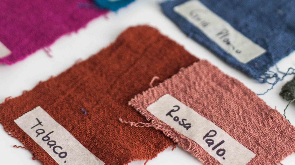coloured fabric samples