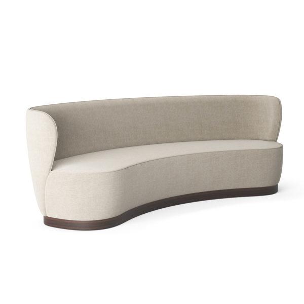 Sintra sofa, curved with walnut timber base
